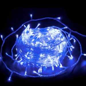 dooit 66ft 200 led christmas lights, connectable plug in 8 twinkle modes outdoor indoor lights for christmas tree party wedding garden decorations (blue)
