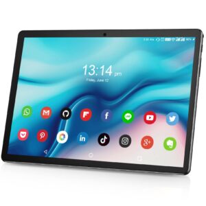 tablet 10 inch, dual sim solt android 9.0 quad core processor tablets, 32gb rom 6000mah battery hd tablet, support 128gb memory storage expand, wifi, bluetooth, gps