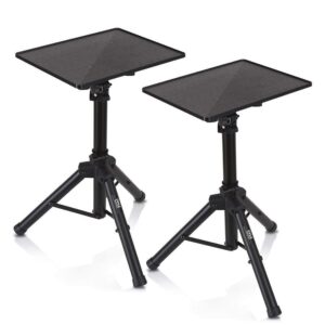 pyle laptop projector tripod stand - 2 pcs computer, book, dj equipment holder mount height adjustable up to 52 inches w/ 20'' x 16'' plate size - perfect for stage or studio use - pyle plpts4x2