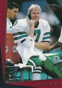 1993 select football #76 boomer esiason new york jets official nfl trading card from the pinnacle brands company
