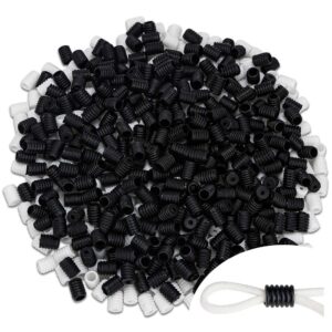 200pcs cord locks for face masks - adjuster silicone cord stopper no slip earloop toggles for 1/4, 1/8inch elastic, buckle adjustment accessories for adult children