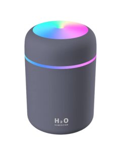 cool mist humidifier, 300ml mini portable humidifier with multicolor led night light, 2 mist mode and auto shut-off, personal desktop humidifier for home office nursery, super quiet