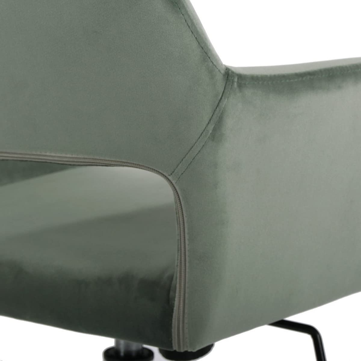 Geniqua Cactus Green Velvet Office Chair Swivel Task Chair Adjustable Mid Height Casters Rolling Computer Chair Modern for Home Office