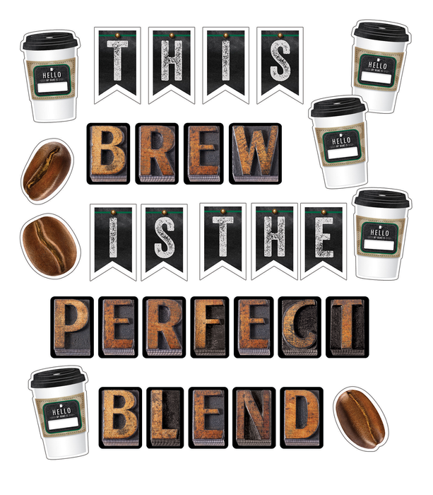 Schoolgirl Style | Industrial Café This Brew Is the Perfect Blend Bulletin Board Set | Printable