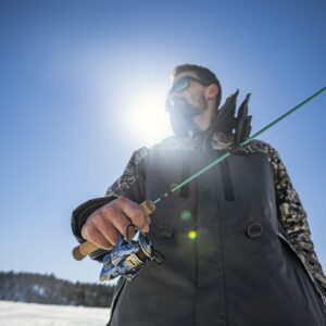 Fenwick Elite Tech Ice Fishing Spinning Rod Blue, Cork, 27" - Medium Light - 1pc