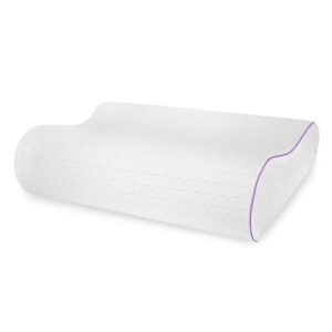 sensorpedic temperature regulating coolest comfort contour memory foam bed pillow, 1 count (pack of 1), white