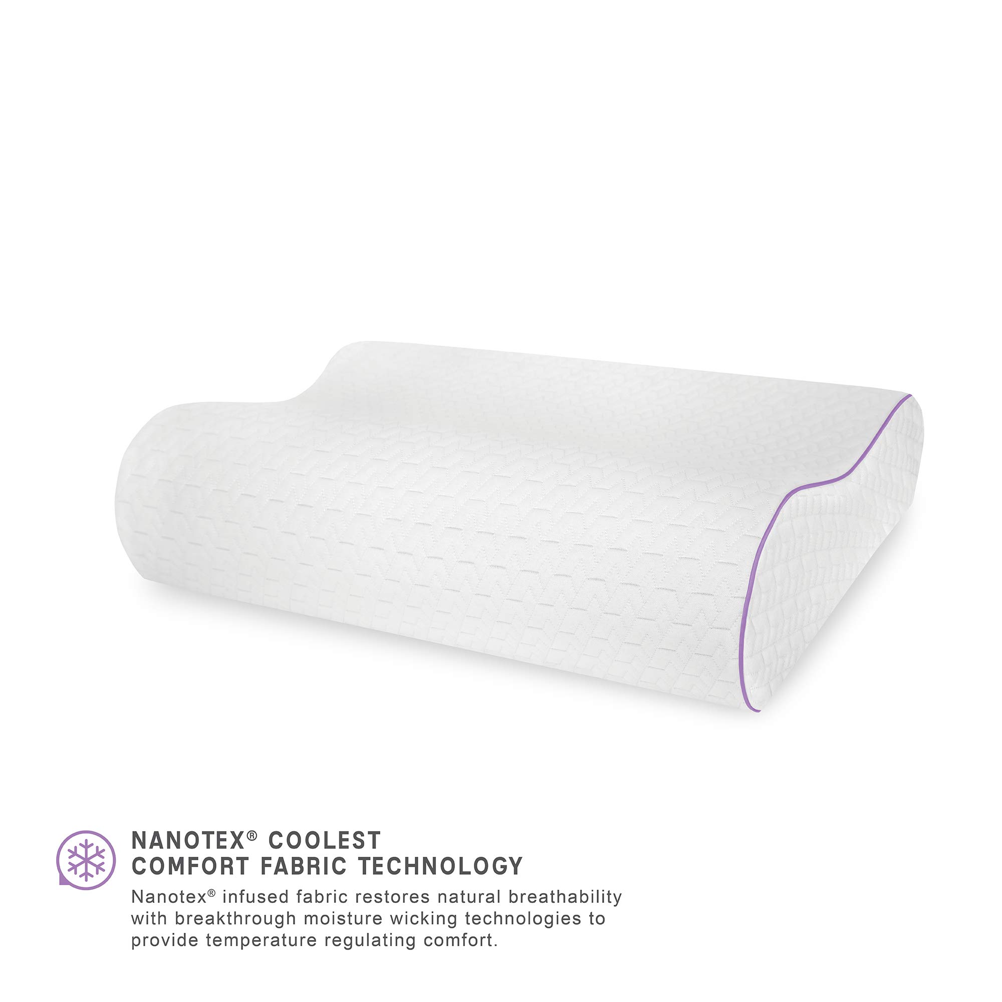 SensorPEDIC Temperature Regulating Coolest Comfort Contour Memory Foam Bed Pillow, 1 Count (Pack of 1), White