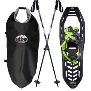 Atlas Snowshoes Helium-Trail Kit, Black/Bright Green, 23