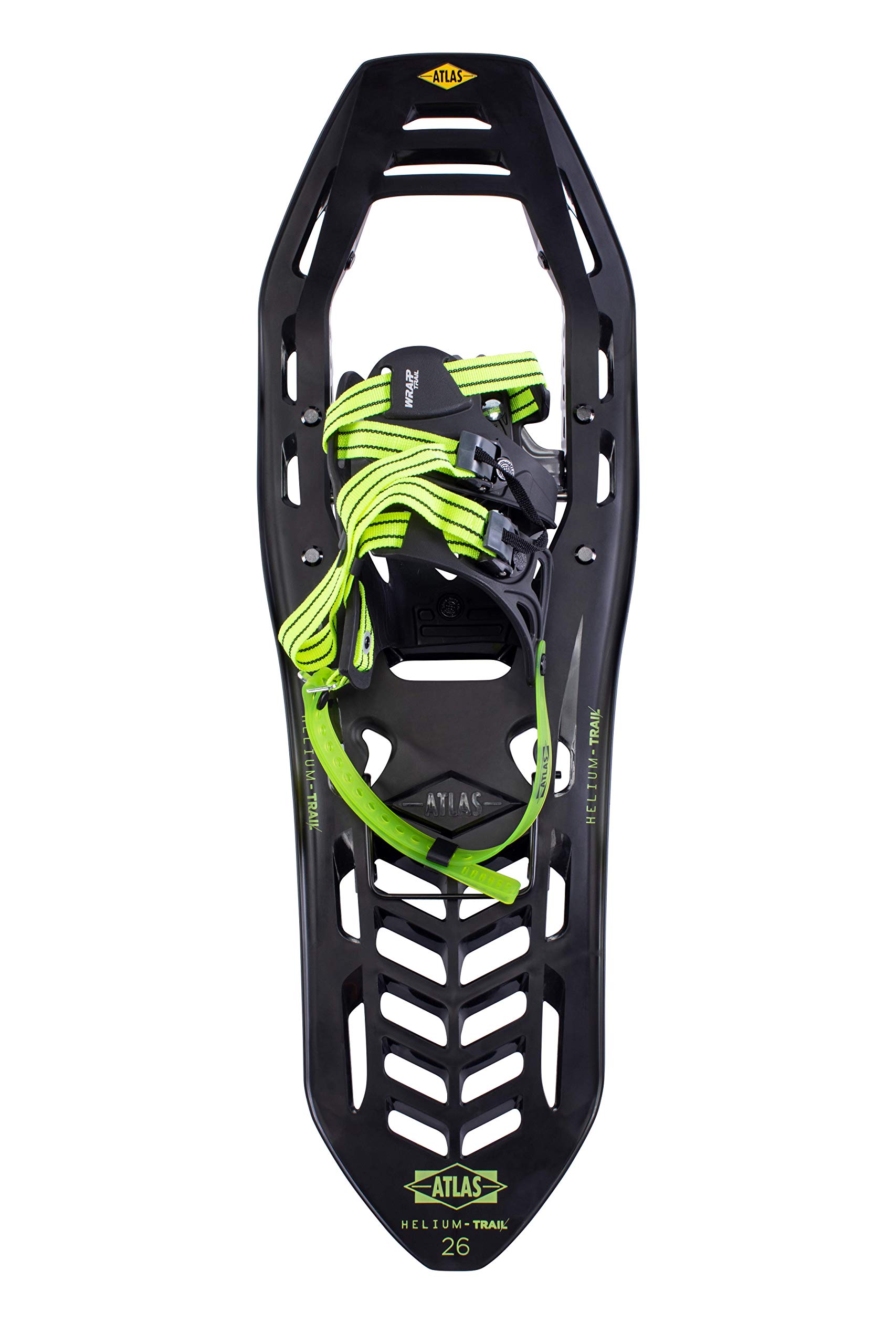 Atlas Snowshoes Helium-Trail Kit, Black/Bright Green, 23