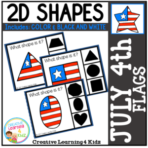 shape clip cards: july 4th flags