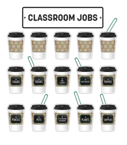 schoolgirl style | industrial café classroom jobs bulletin board set | printable