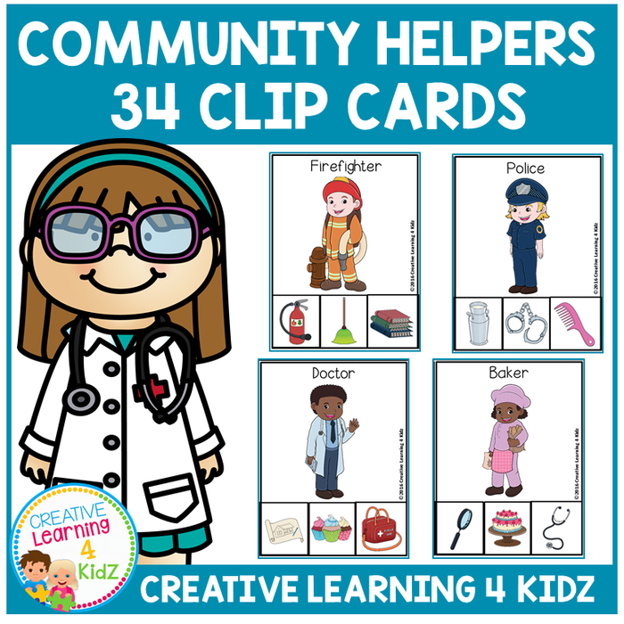 Community Helper Clip Cards