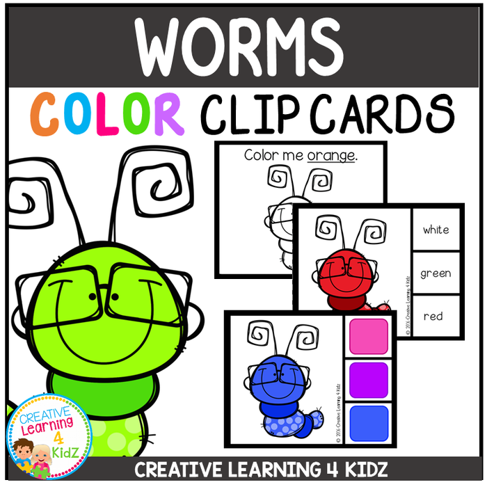Color Clip Cards: Worms
