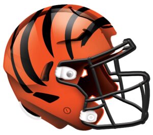 fan creations nfl cincinnati bengals unisex cincinnati bengals authentic helmet, team color, 12 inch - wall hanging