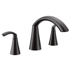moen t373bl glyde two-handle high arc roman tub faucet, matte black
