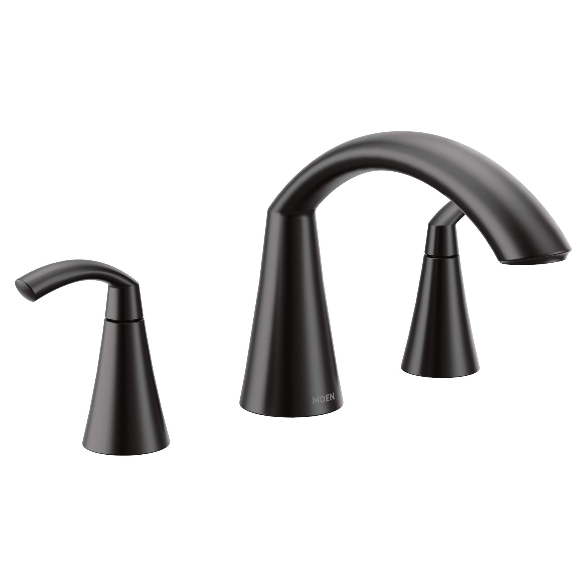 Moen T373BL Glyde Two-Handle High Arc Roman Tub Faucet, Matte Black