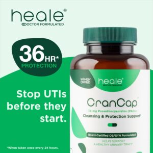 CranCap - Cranberry Pills - Urinary Tract Health Cranberry Supplement - 36mg of Potent PACs - Non GMO, Vegan, Gluten Free - by Heale - 90 Capsules