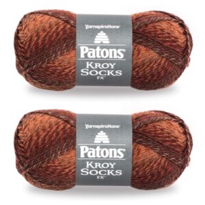 k-musculo patons kroy socks fx yarn, 2-pack, copper colors