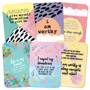 Less Anxiety Affirmation Cards - 45 Beautifully Illustrated Self Care Cards to Help Stress & Anxiety, Relaxation