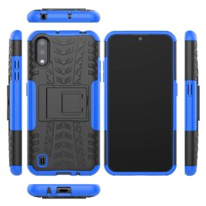 SKTGSLAMY Galaxy A01 Case, with HD Screen Protector, [Shockproof] Tough Rugged Dual Layer Protective Case Hybrid Kickstand Cover for Samsung Galaxy A01 (Blue)