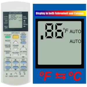 home appliances inc of shenzhen replacement for panasonic air conditioner remote control a75c2913 cwa75c2913 (display in both fahrenheit and celsius)