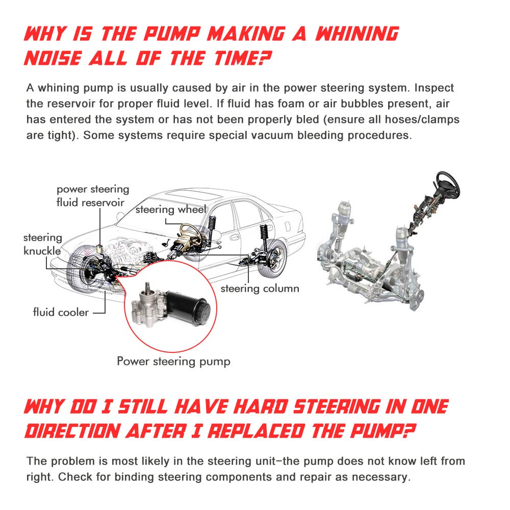 Power Steering Pump Compatible with 1995-2004 Toyota Tacoma V6 3.4L 1995-1998 Toyota T100 V6 3.4L 1996-2002 Toyota 4Runner V6 3.4L with OE Replace # 21-5229