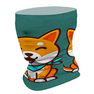 Shiba Inu Dog-1 Sun UV Protection Neck Gaiter Mask Magic Face Cover Scarf Dust Wind Bandana Balaclava Headwear for Fishing Hiking Cycling