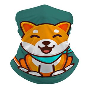 Shiba Inu Dog-1 Sun UV Protection Neck Gaiter Mask Magic Face Cover Scarf Dust Wind Bandana Balaclava Headwear for Fishing Hiking Cycling