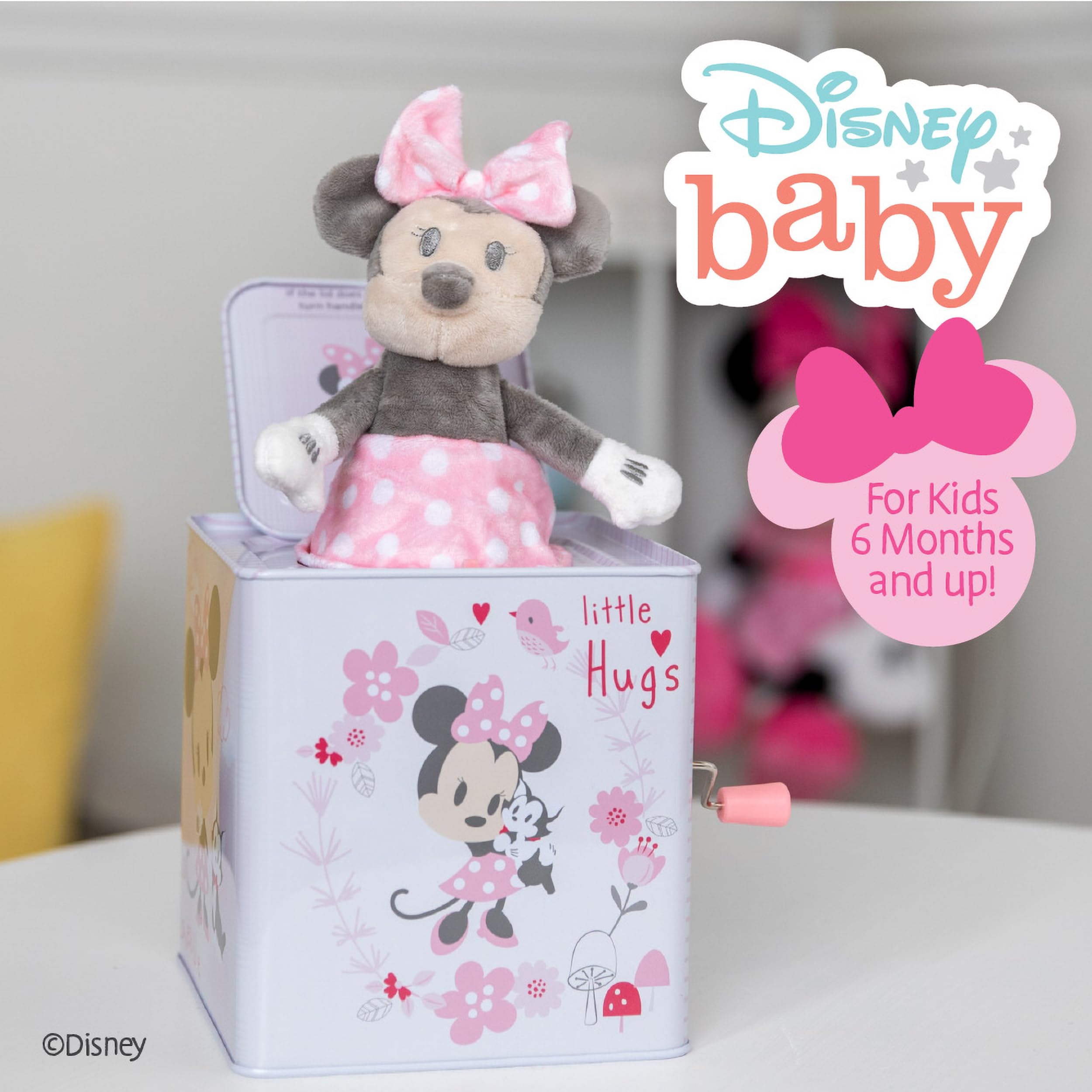 Disney Baby Minnie Mouse Jack-in-The-Box - Musical Toy for Babies- Pink