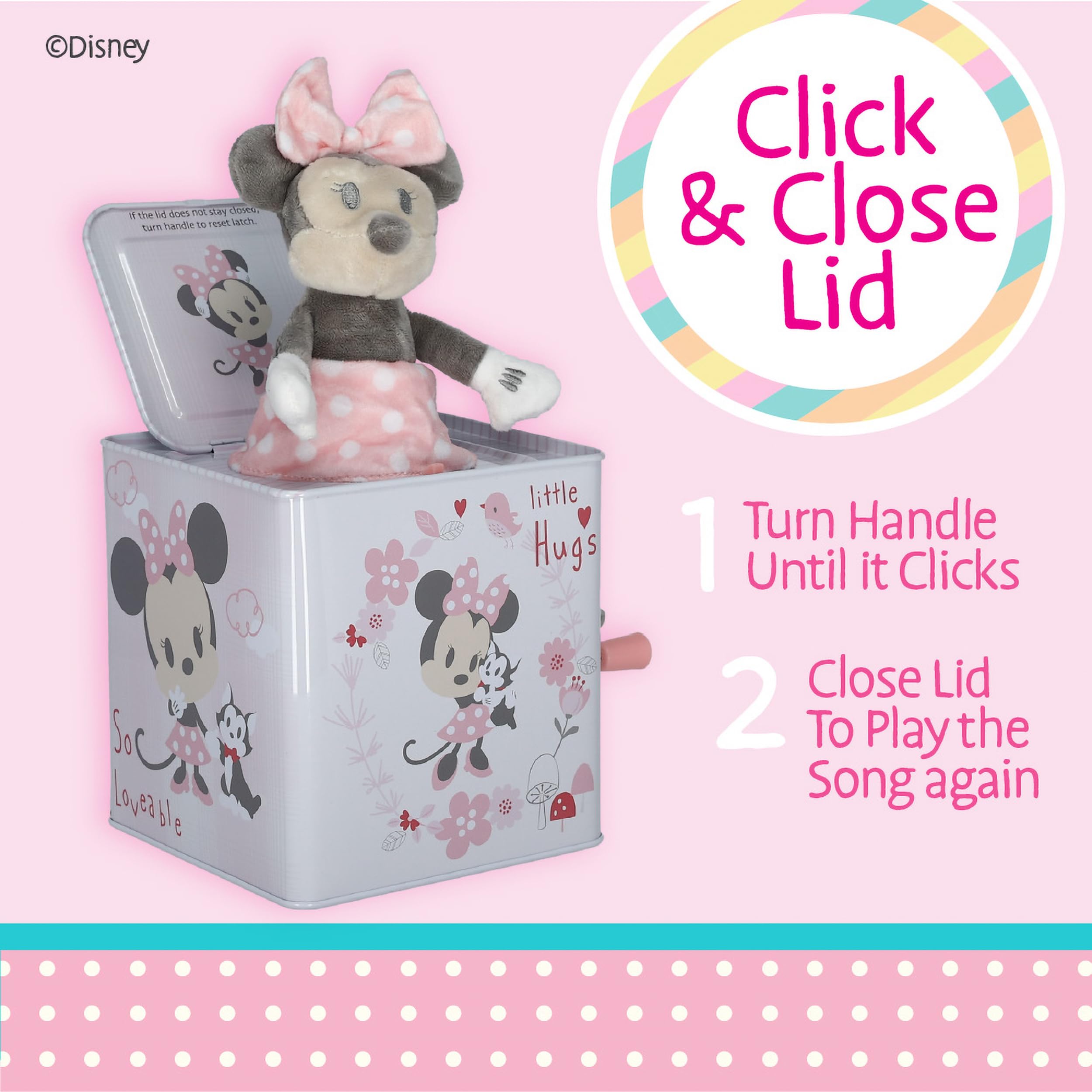 Disney Baby Minnie Mouse Jack-in-The-Box - Musical Toy for Babies- Pink