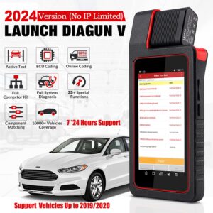 2022 New Ver. LAUNCH X431 DIAGUN V BiDirectional Scan Tool Full System Diagnostic Tool,ECU Coding,Active Test,35+ Reset,2 Years Free Update +TPMS Tool