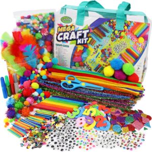 mega arts and crafts kit for kids age 4-8 - toddler art supplies for preschool, kindergarten, homeschool projects