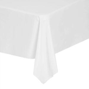 Rectangle Tablecloth 90x132 inch Washable Polyester Fabric Table Cloth for Wedding Party Dining Banquet Decoration（90x132, White）