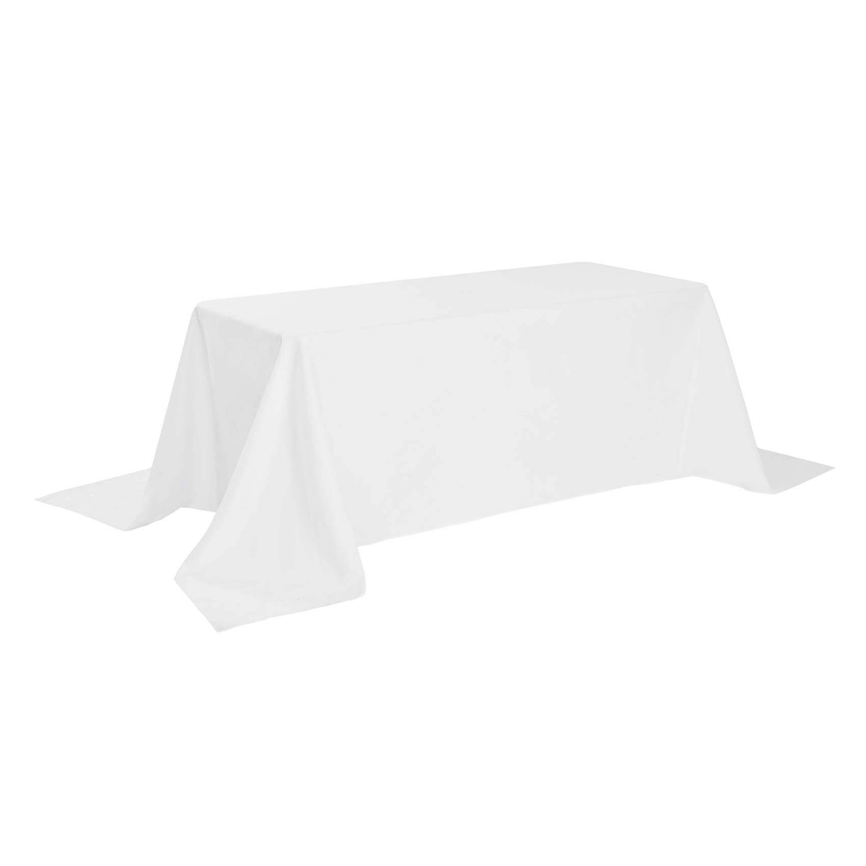 Rectangle Tablecloth 90x132 inch Washable Polyester Fabric Table Cloth for Wedding Party Dining Banquet Decoration（90x132, White）