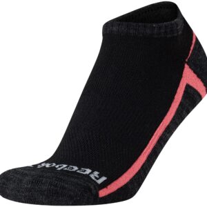 Reebok Women''s No-Show Athletic Performance Low Cut Cushioned Socks (6 Pack), Size 4-10, Black/Heather Grey