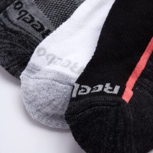 Reebok Women''s No-Show Athletic Performance Low Cut Cushioned Socks (6 Pack), Size 4-10, Black/Heather Grey