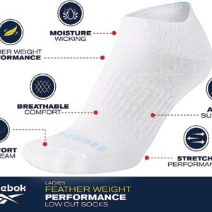 Reebok Women's Athletic Socks - Performance Low Cut Socks (12 Pack), Size 4-10, All Black