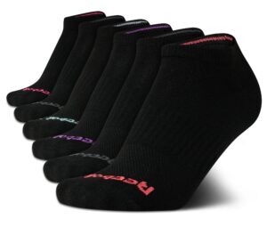 reebok women's athletic socks - performance low cut socks (6 pack), size 4-10, all black