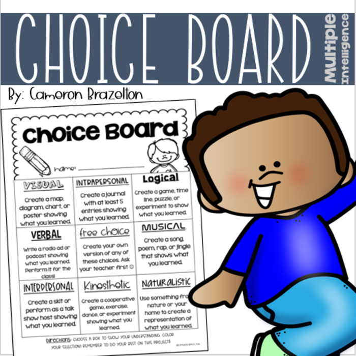 Multiple Intelligence Editable Choice Board Activities For Any Subject