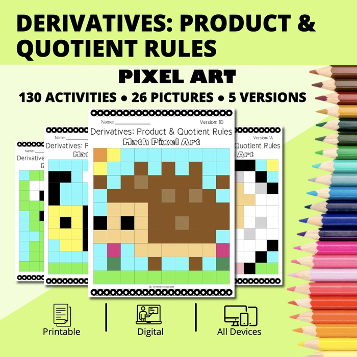 Spring: Derivatives Product & Quotient Rules Pixel Art