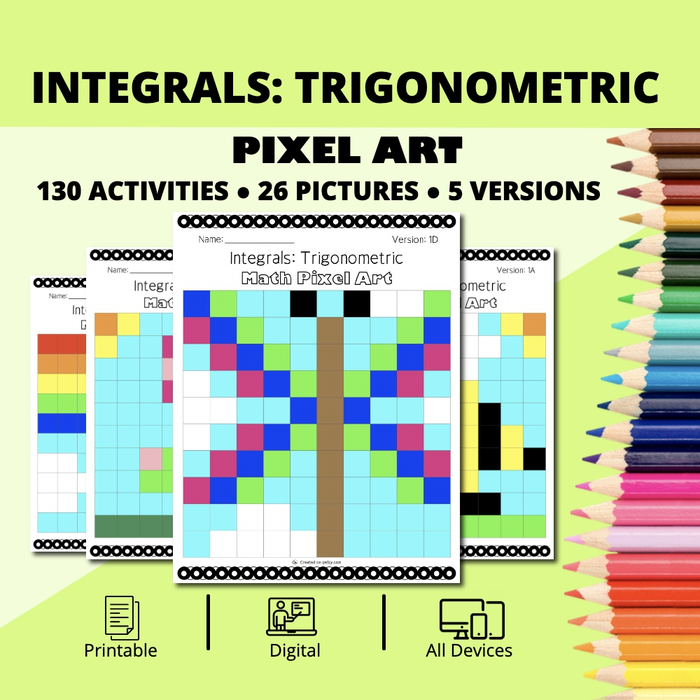 Spring: Integrals Trigonometric Pixel Art