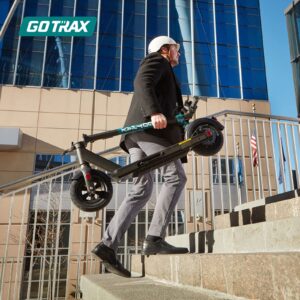 Gotrax GMAX Electric Scooter, 10" Pneumatic Tire, Max 42 Mile & 20Mph by 500W Motor, Double Anti-Theft Lock, Bright Headlight and Taillight, Foldable and Cruise Control Electric Scooter for Adult