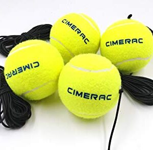 CIMERAC 4 Pack Tennis Training Ball Self-Study Practice Exercise Tennis Ball Rebound Ball with String for Tennis Trainer