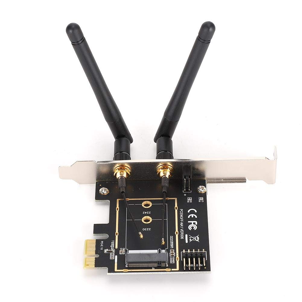 PCI E WiFi Card for PC, PCI E to NGFF M.2 WiFi Bluetooth Wireless Module Adapter Card, PCI E 1X to Key A E Adapter Card, Bluetooth Network Card Expansion Card