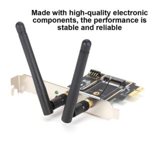 PCI E WiFi Card for PC, PCI E to NGFF M.2 WiFi Bluetooth Wireless Module Adapter Card, PCI E 1X to Key A E Adapter Card, Bluetooth Network Card Expansion Card