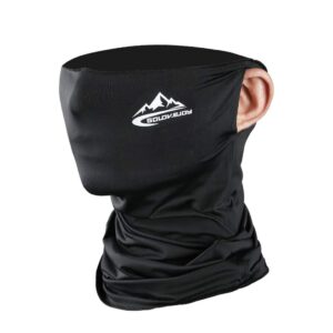 shanghai story black cooling neck gaiter face mask bandana face scarf upf50+ uv protection fishing mask ear hanging