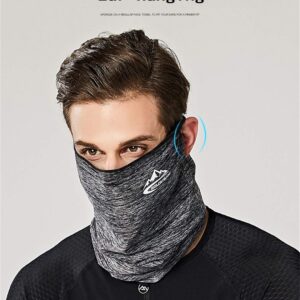 Shanghai Story Black Cooling Neck Gaiter Face Mask Bandana Face Scarf UPF50+ UV Protection Fishing Mask Ear Hanging