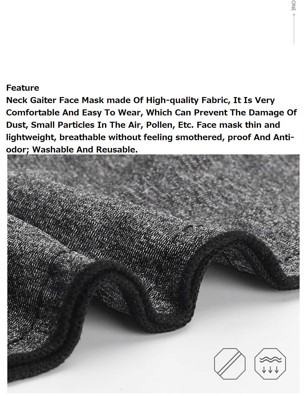 Shanghai Story Black Cooling Neck Gaiter Face Mask Bandana Face Scarf UPF50+ UV Protection Fishing Mask Ear Hanging