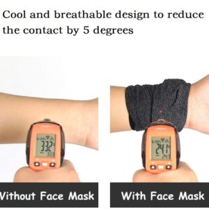 Shanghai Story Black Cooling Neck Gaiter Face Mask Bandana Face Scarf UPF50+ UV Protection Fishing Mask Ear Hanging