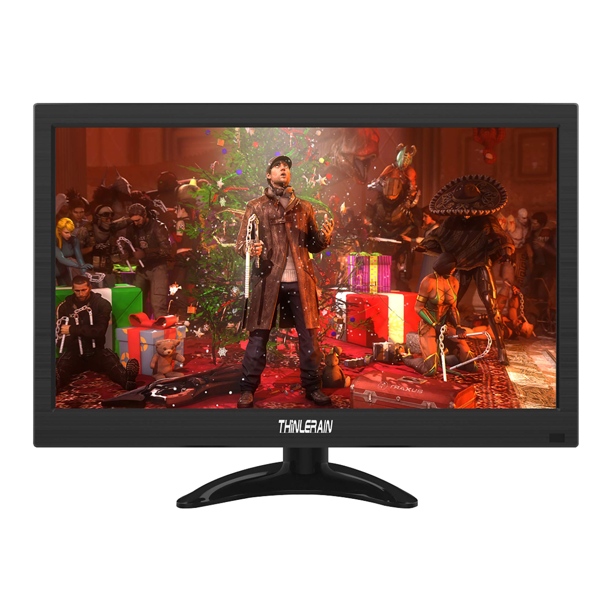 Thinlerain 13.3 inch Small PC Monitor Mini Monitor HDMI Monitor 1366x768 LED Monitor with HDMI VGA AV BNC USB Intput, for Fire Stick Computer Xbox Ras pi, Kitchen Monitor, Built-in Speaker